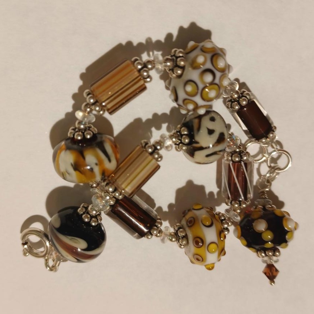 NEW Neutral Hues of Sterling, Bead Bracelet